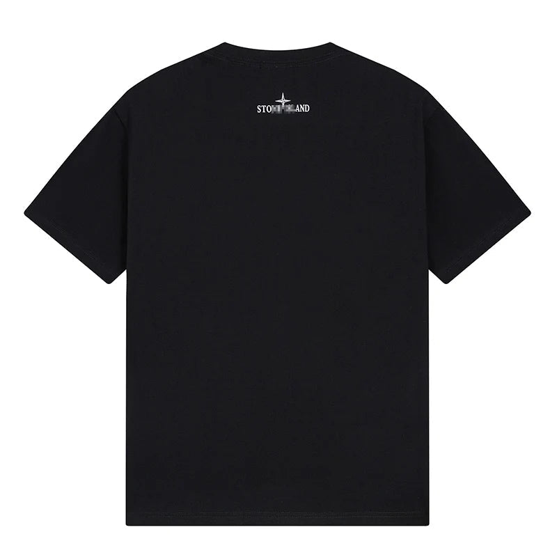 Stone Island Red Panel Compass Graphic Cotton T-Shirt - White product detail view