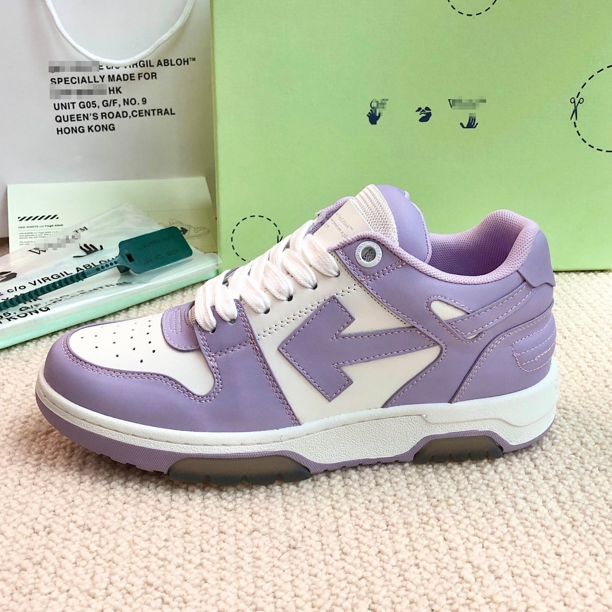 OFF-Whlte Genuine Leather Sneakers#68 4-Bar