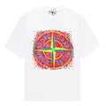 Stone Island Color Splash Compass Graphic Cotton T-Shirt - White front view