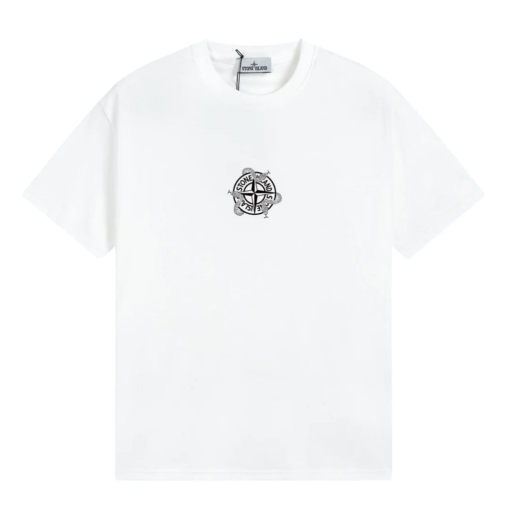 Stone Island Snake Compass Back Graphic Cotton T-Shirt - White product detail view