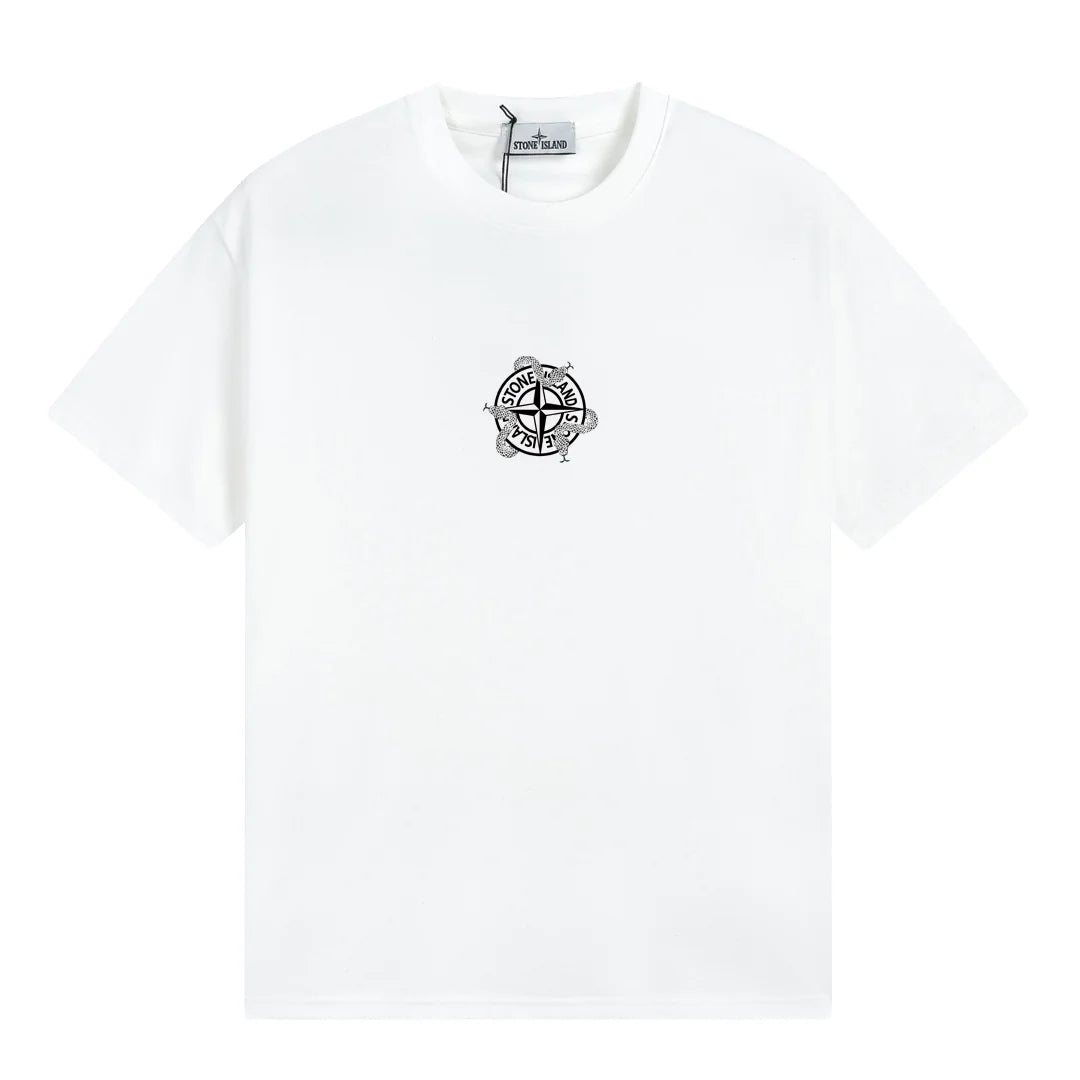 Stone Island Snake Compass Back Graphic Cotton T-Shirt - White product detail view