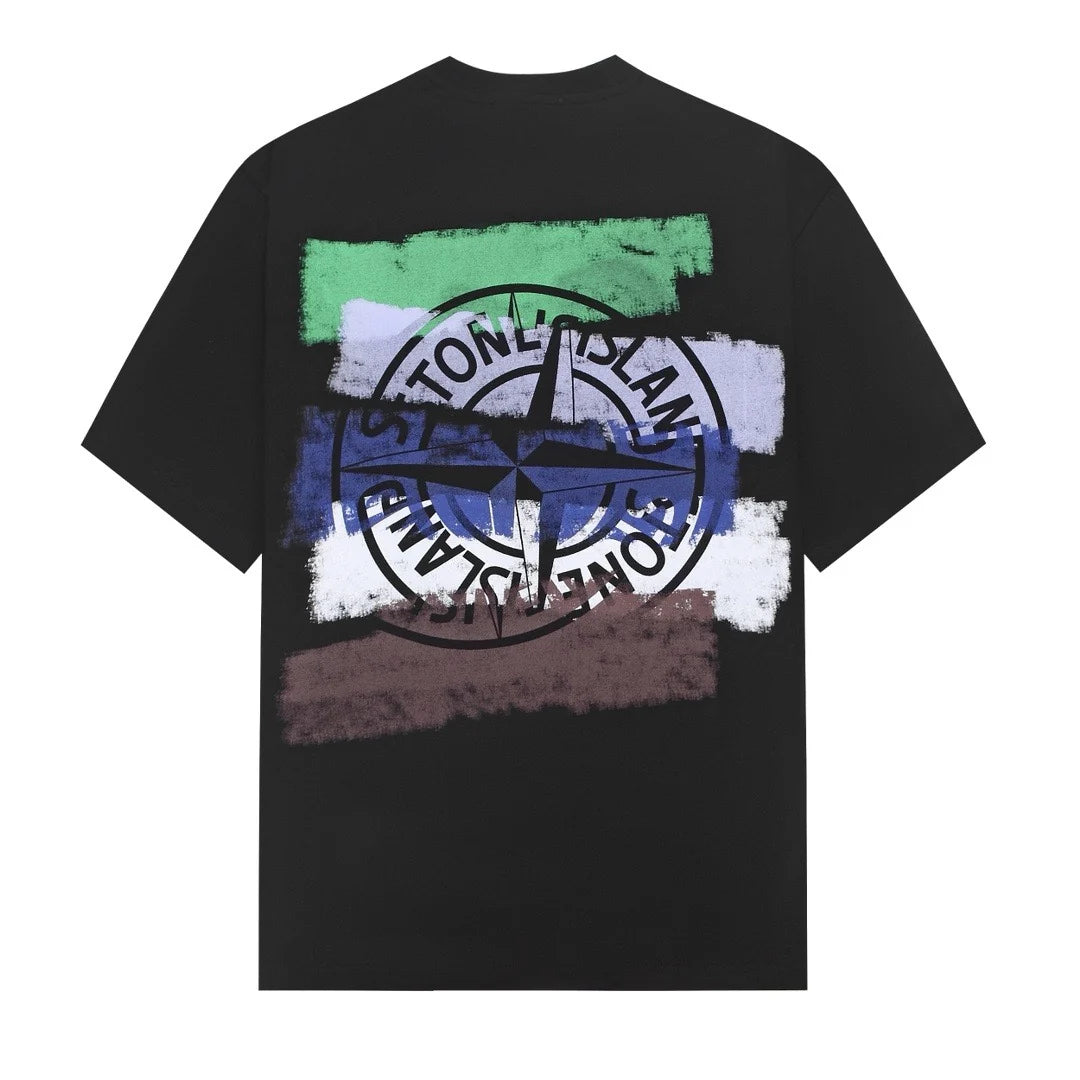 Stone Island Brush Stripe Compass Back Graphic T-Shirt - White product detail view