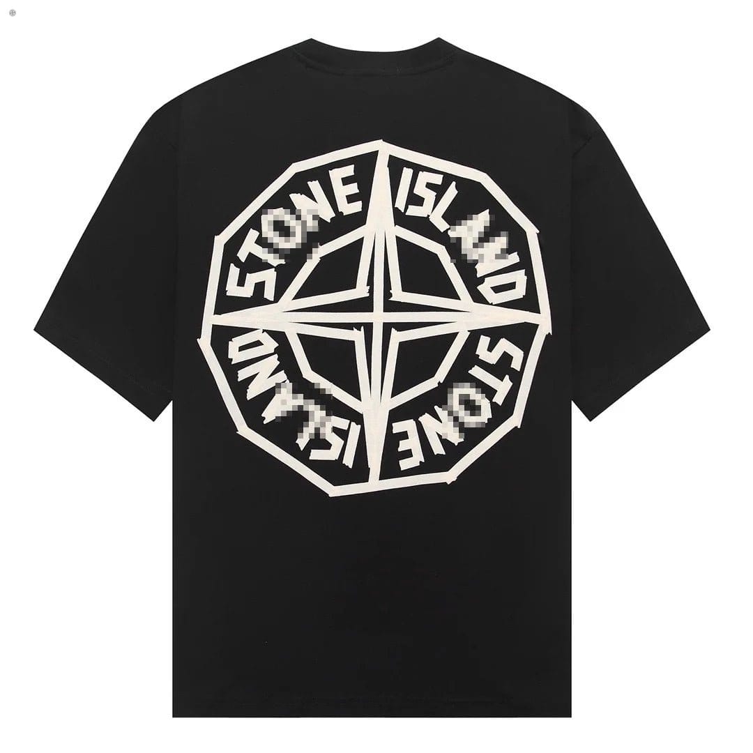 Stone Island Octagon Compass Back Graphic Cotton T-Shirt - White back view