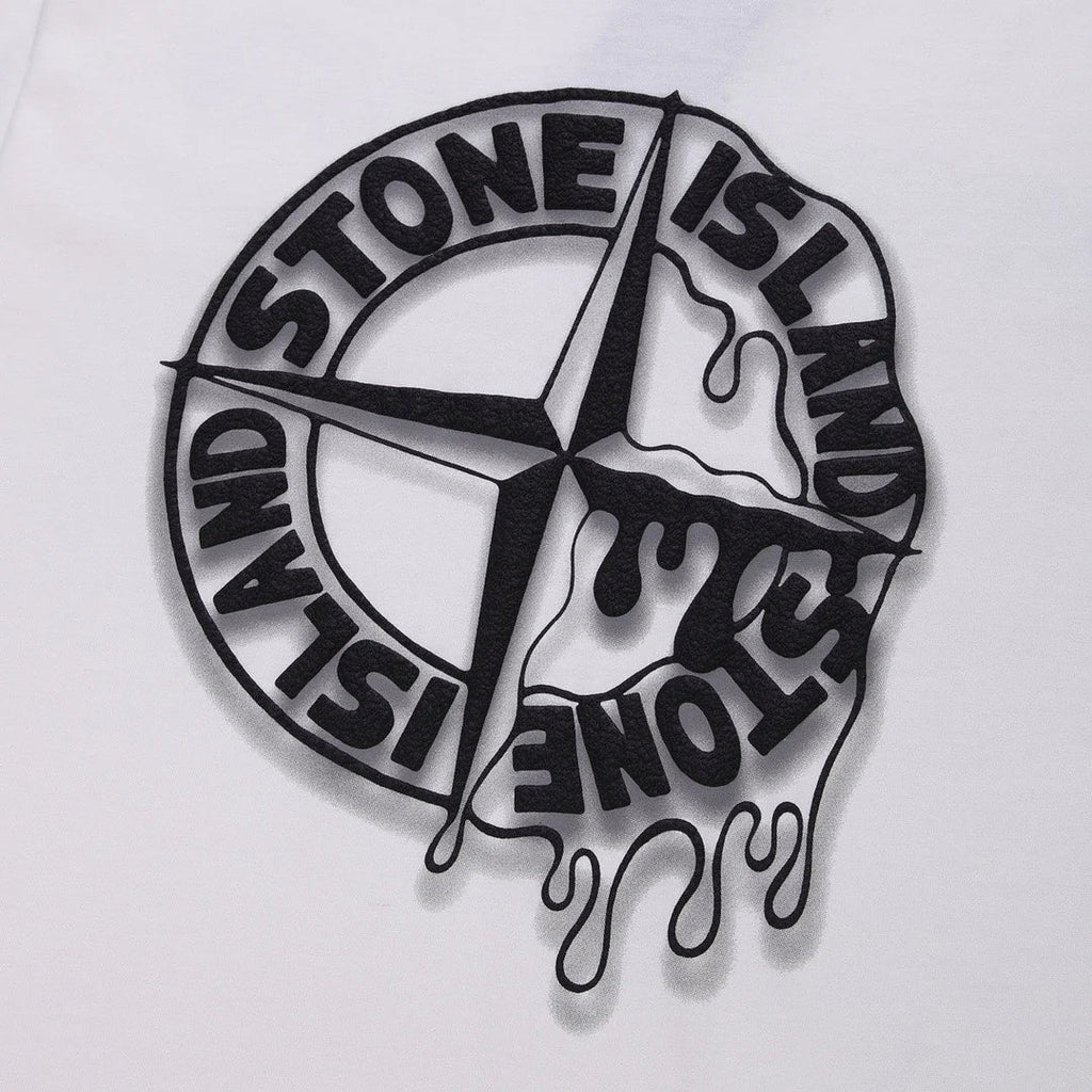 Stone Island Melting Compass Graphic Cotton T-Shirt - Black product detail view