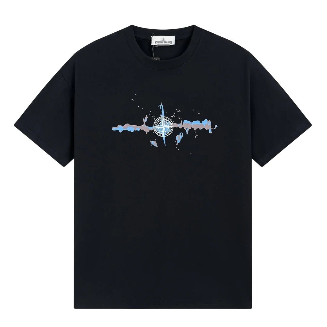 Stone Island Rust Splash Compass Graphic Cotton T-Shirt - White product detail view