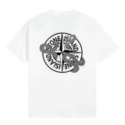 Stone Island Snake Compass Back Graphic Cotton T-Shirt - White product detail view