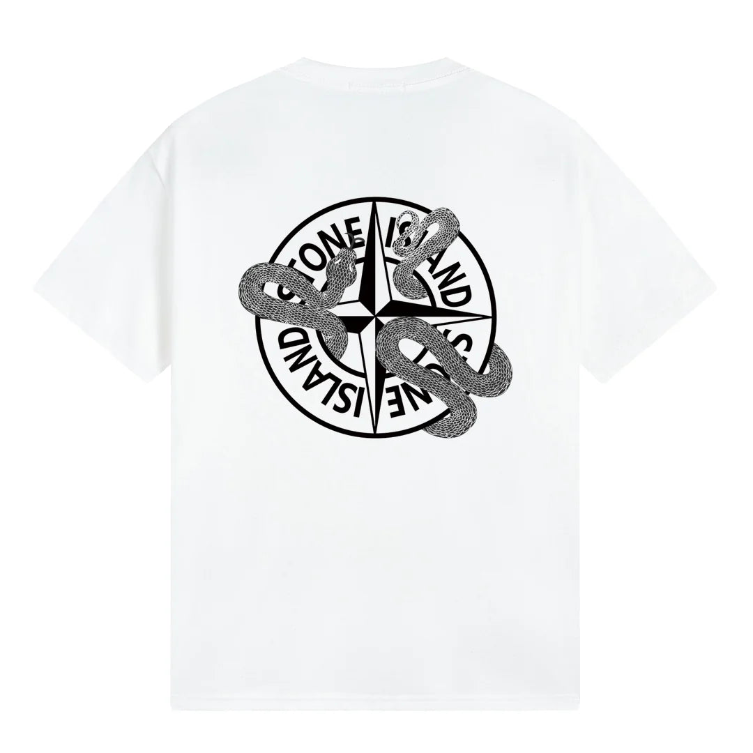 Stone Island Snake Compass Back Graphic Cotton T-Shirt - White product detail view