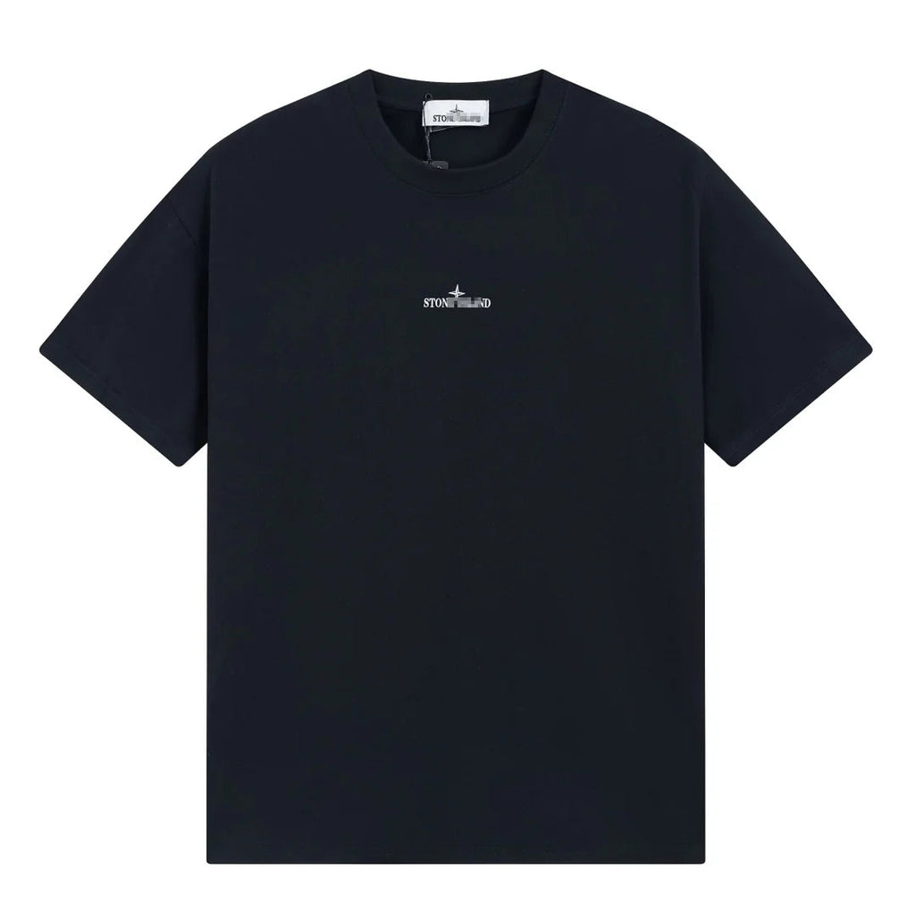 Stone Island Red Black Abstract Compass Back T-Shirt - White product detail view