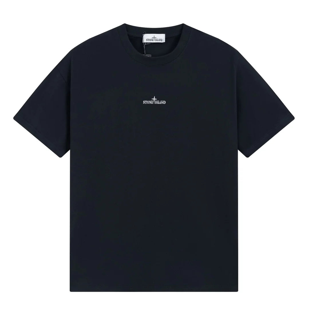Stone Island Red Black Abstract Compass Back T-Shirt - White product detail view