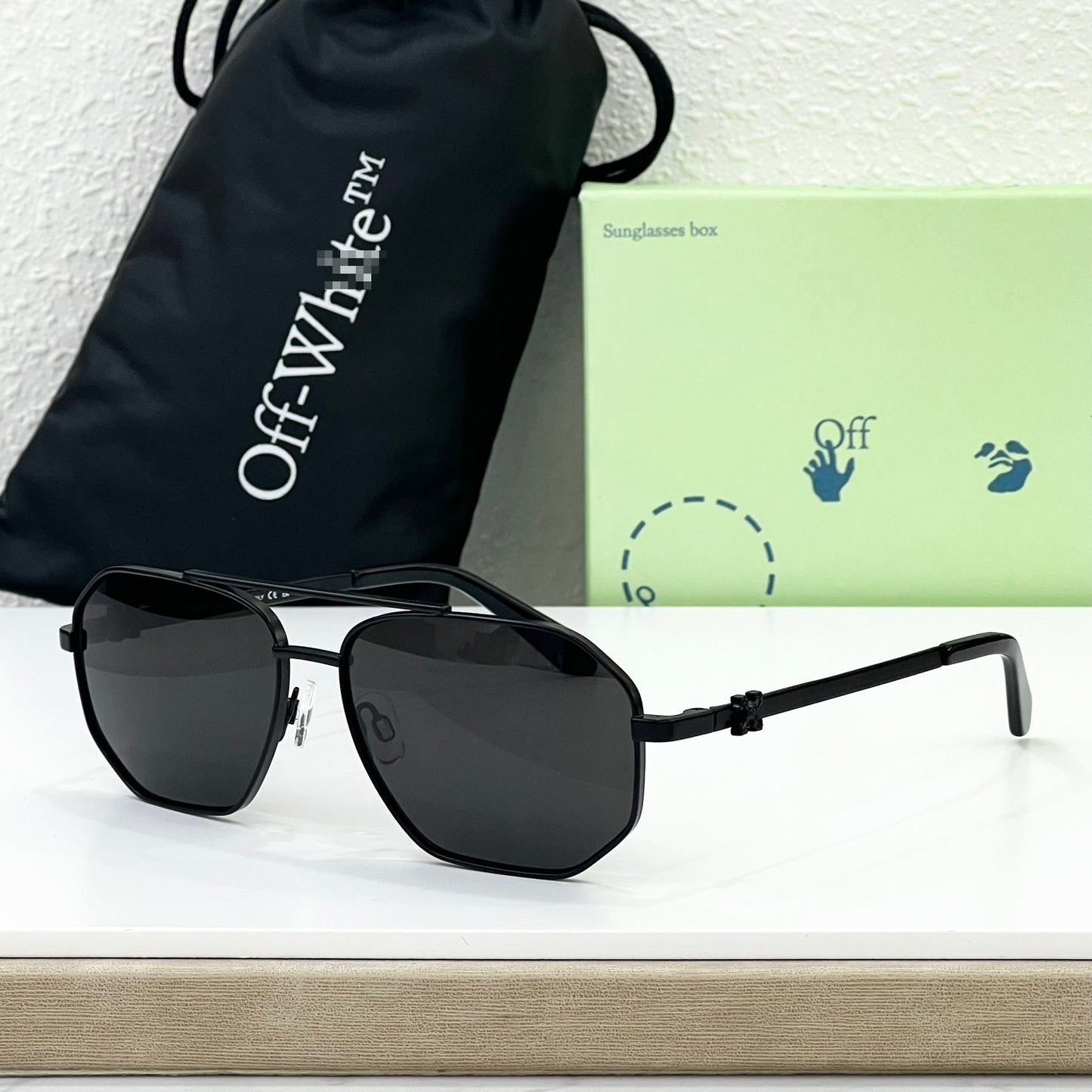 OFF-Whlte Arrow logo sunglasses#044 4-Bar