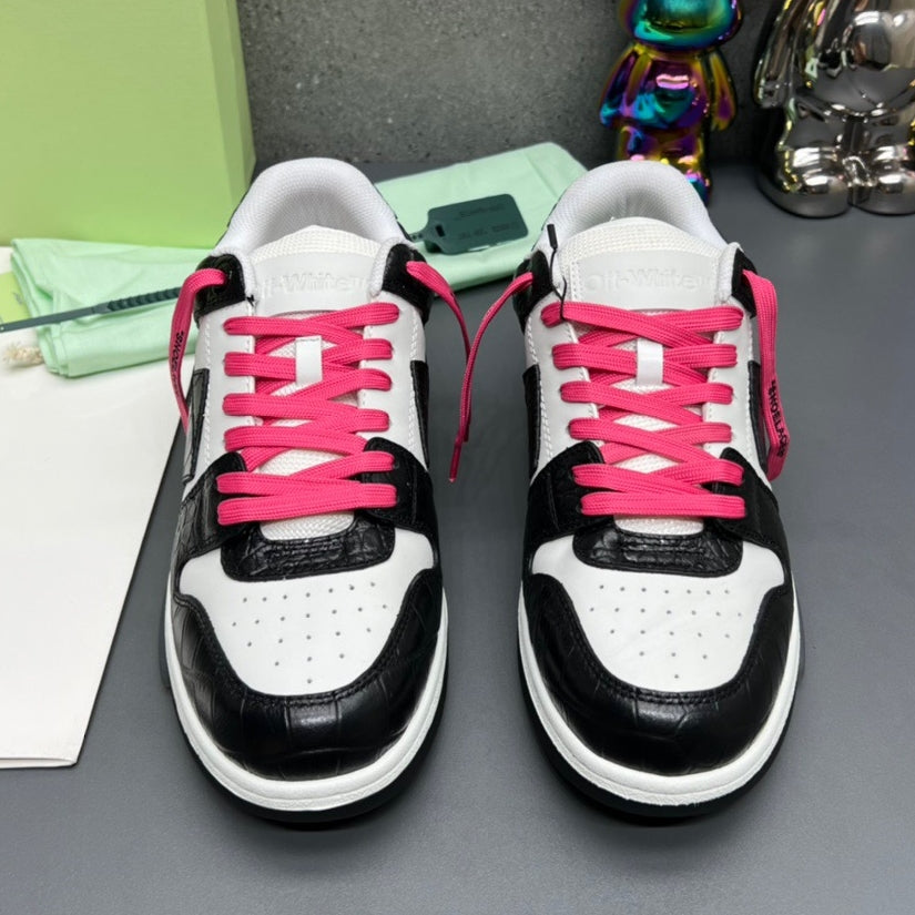 OFF-Whlte Arrow Logo Leather Sneakers #41 4-Bar