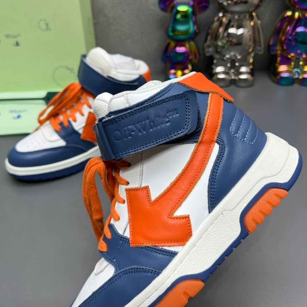 OFF-Whlte Arrow Logo Leather Sneakers #35 4-Bar