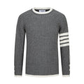 Classic Four-Bar Couples Knitwear Sweater - 100% Cotton Made in Japan by Thom Browne, knitwear detail view