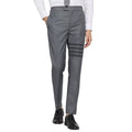 Thom Browne Style Men's Business Trousers - 50% Wool Premium Dress Pants with Signature Four-Bar Detail