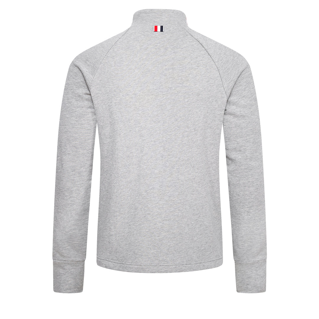 Zip - Up Sweatshirt - Premium Crew Neck Pullover by Thom Browne, garment detail view