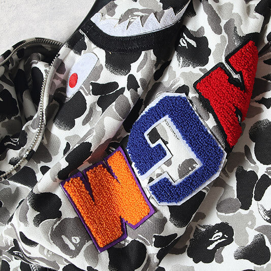 BAPE ABC Camo Shark Hoodie - Green & Grey product view 5