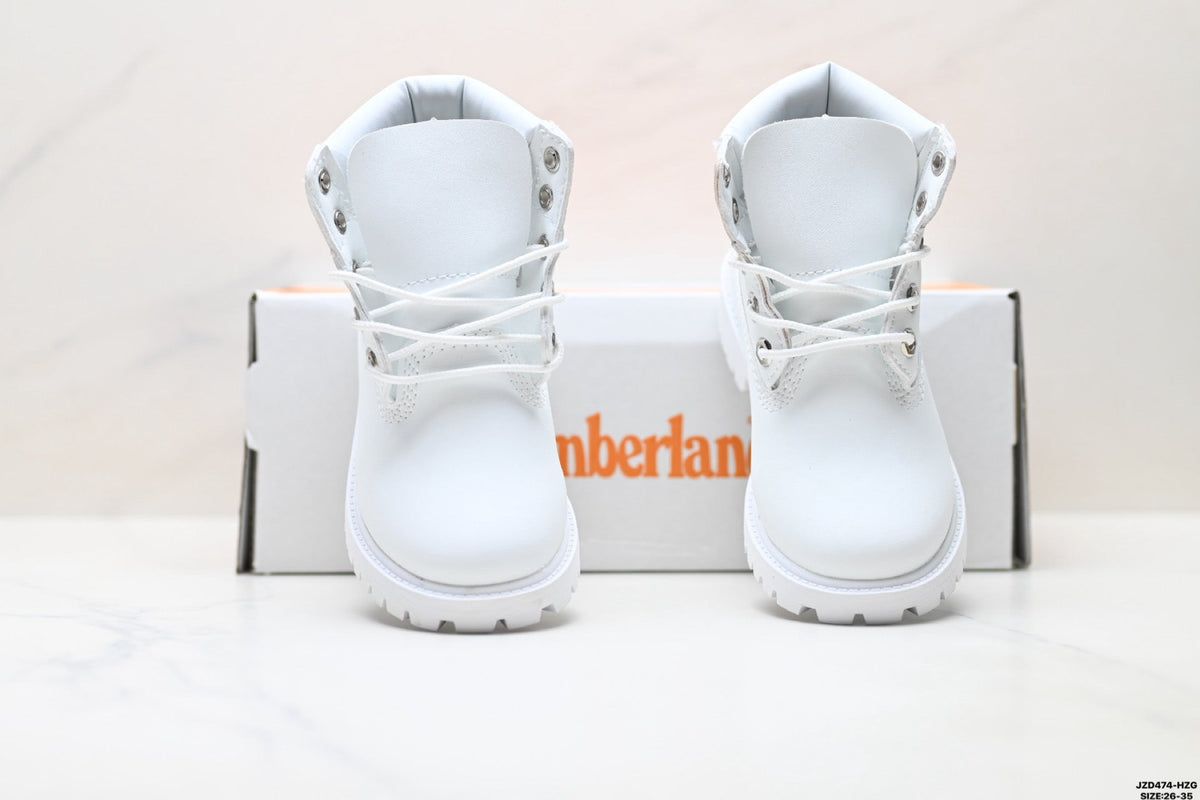 Timberland White Kids Premium Leather Boot - detail image 7