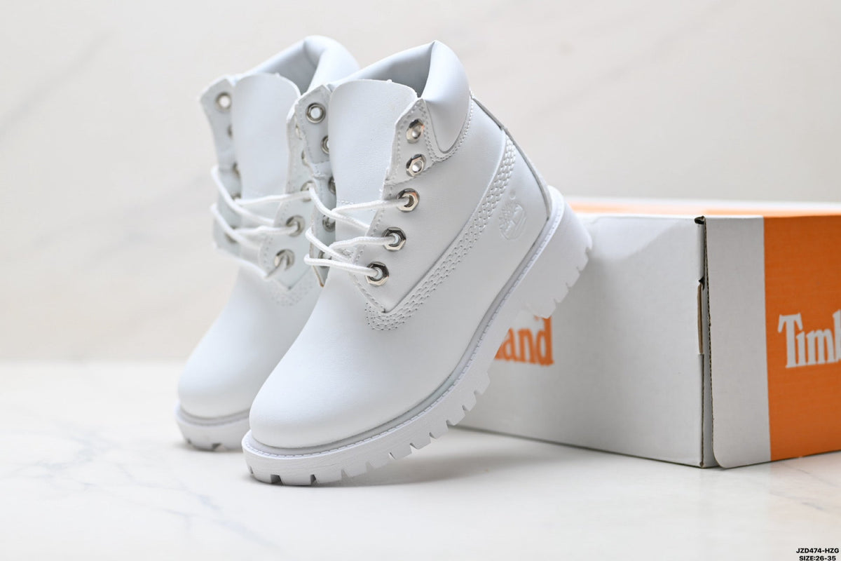 Timberland White Kids Premium Leather Boot - detail image 8