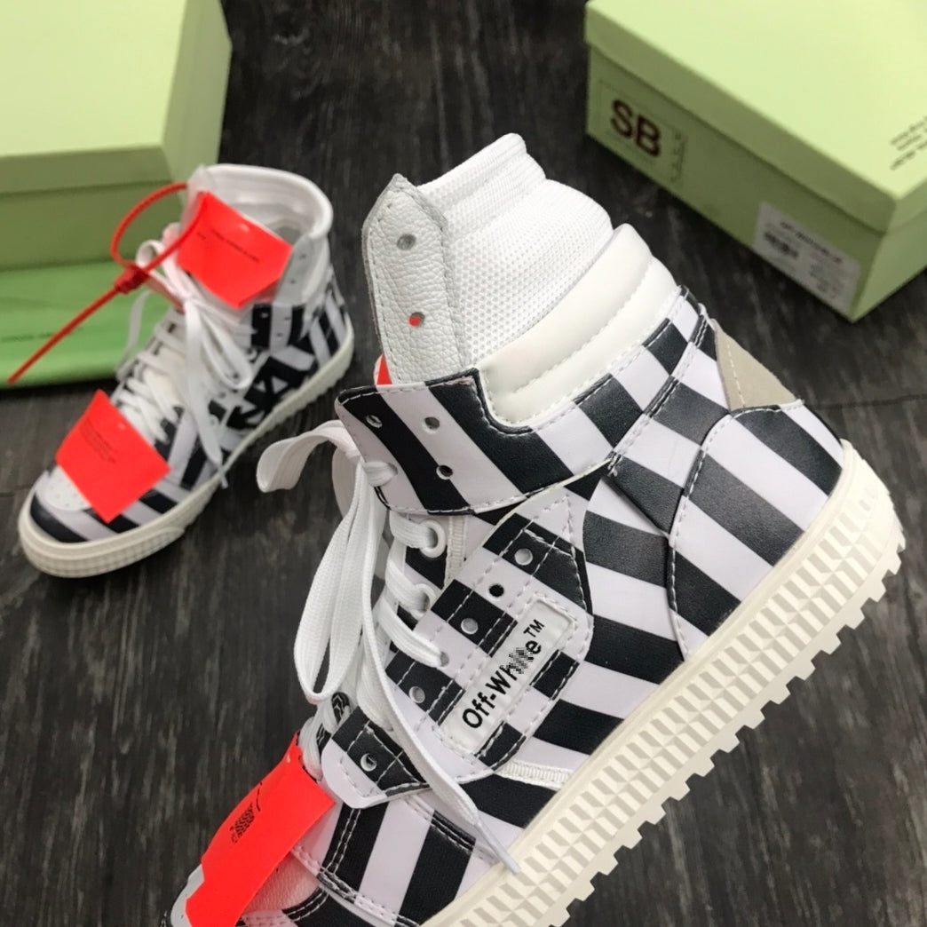 OFF-Whlte Arrow Logo Leather Sneakers #43 4-Bar