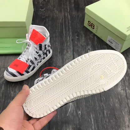 OFF-Whlte Arrow Logo Leather Sneakers #43 4-Bar