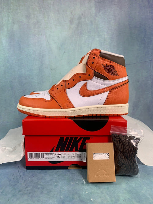Air Jordan 1 High White-Orange Unisex Sneakers detail view 2