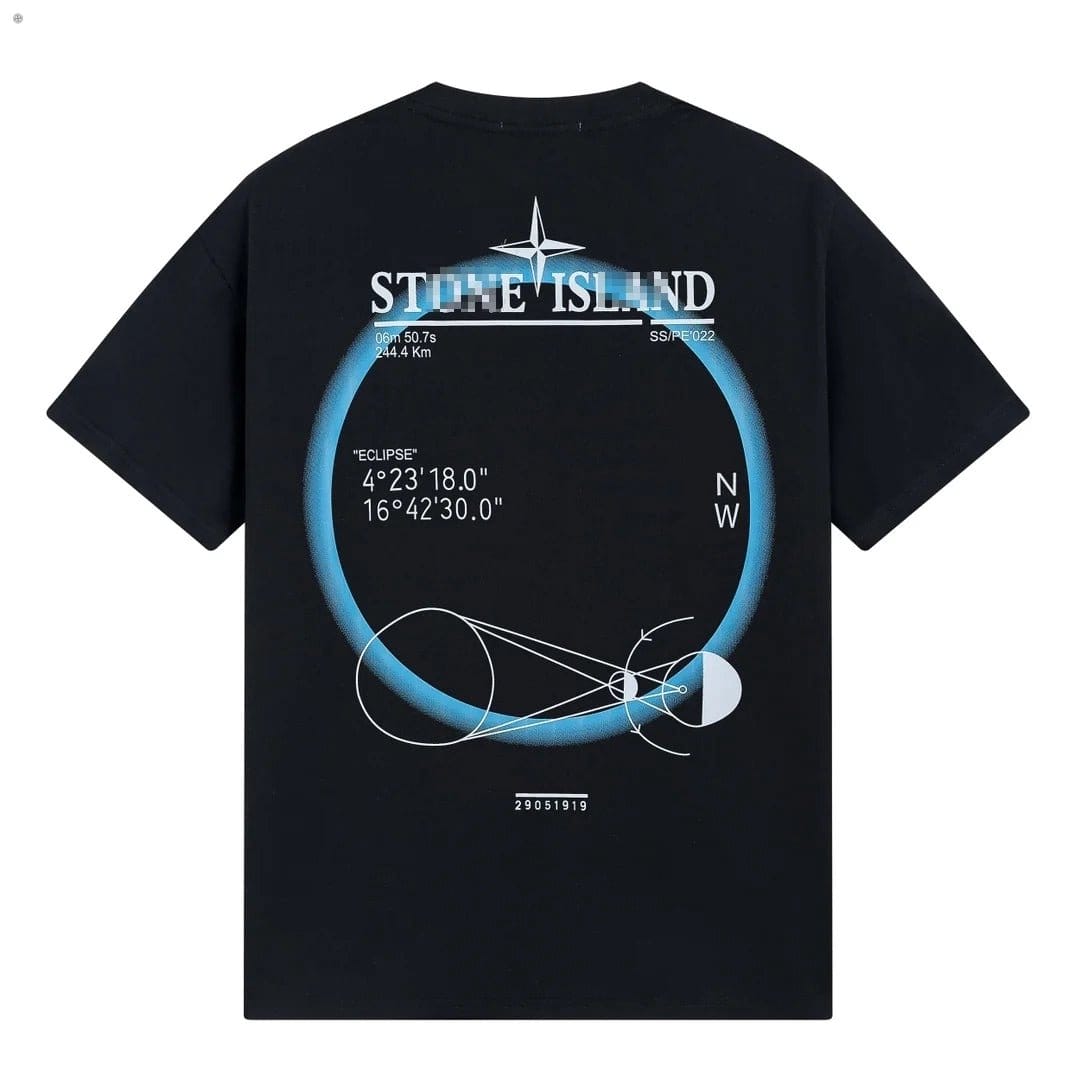 Stone Island Eclipse Technical Back Graphic Cotton T-Shirt - White back view