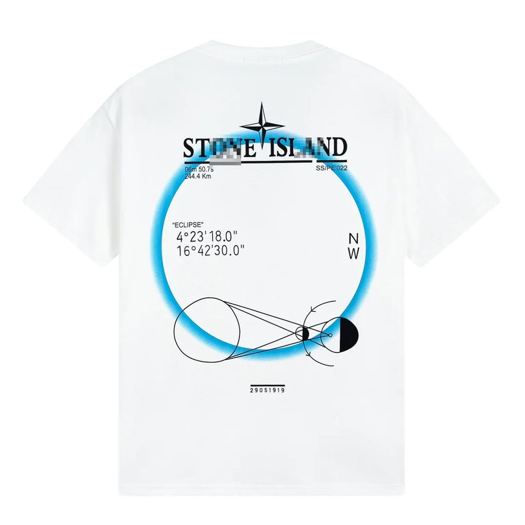Stone Island Eclipse Technical Back Graphic Cotton T-Shirt - White product detail view