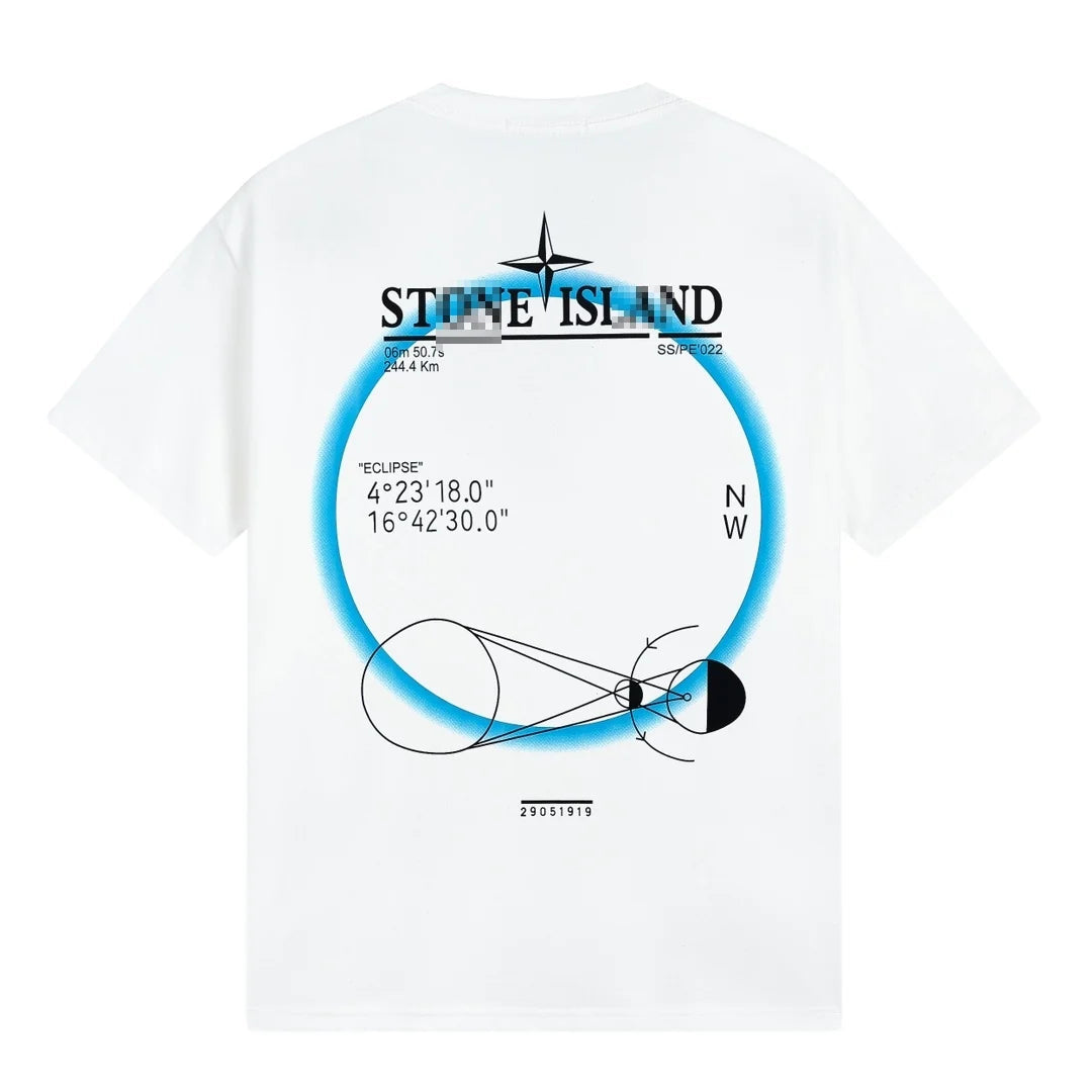Stone Island Eclipse Technical Back Graphic Cotton T-Shirt - White product detail view
