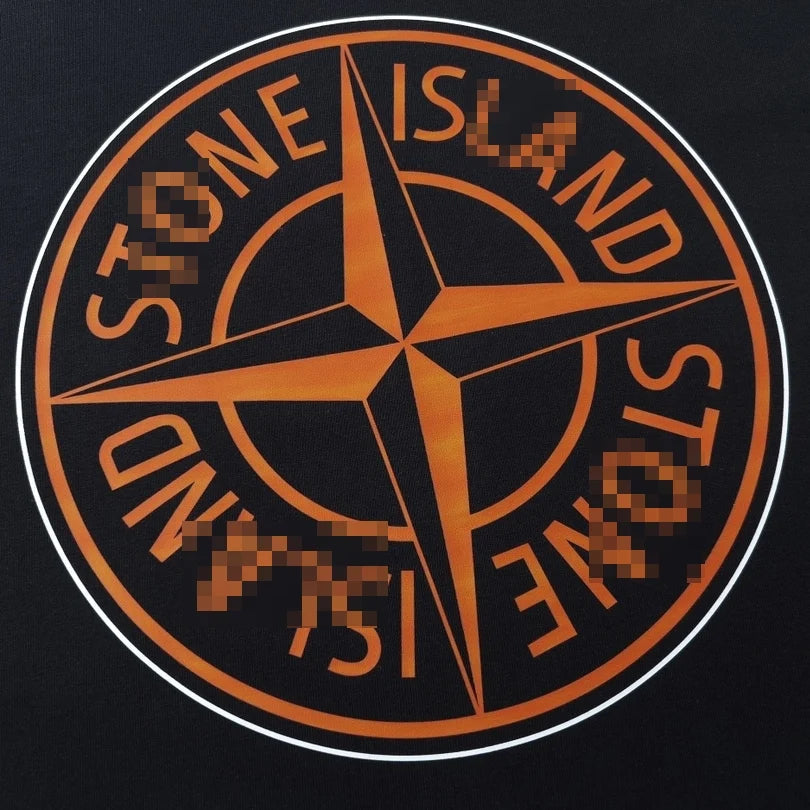 Stone Island Orange Technical Compass Cotton T-Shirt - Black product detail view