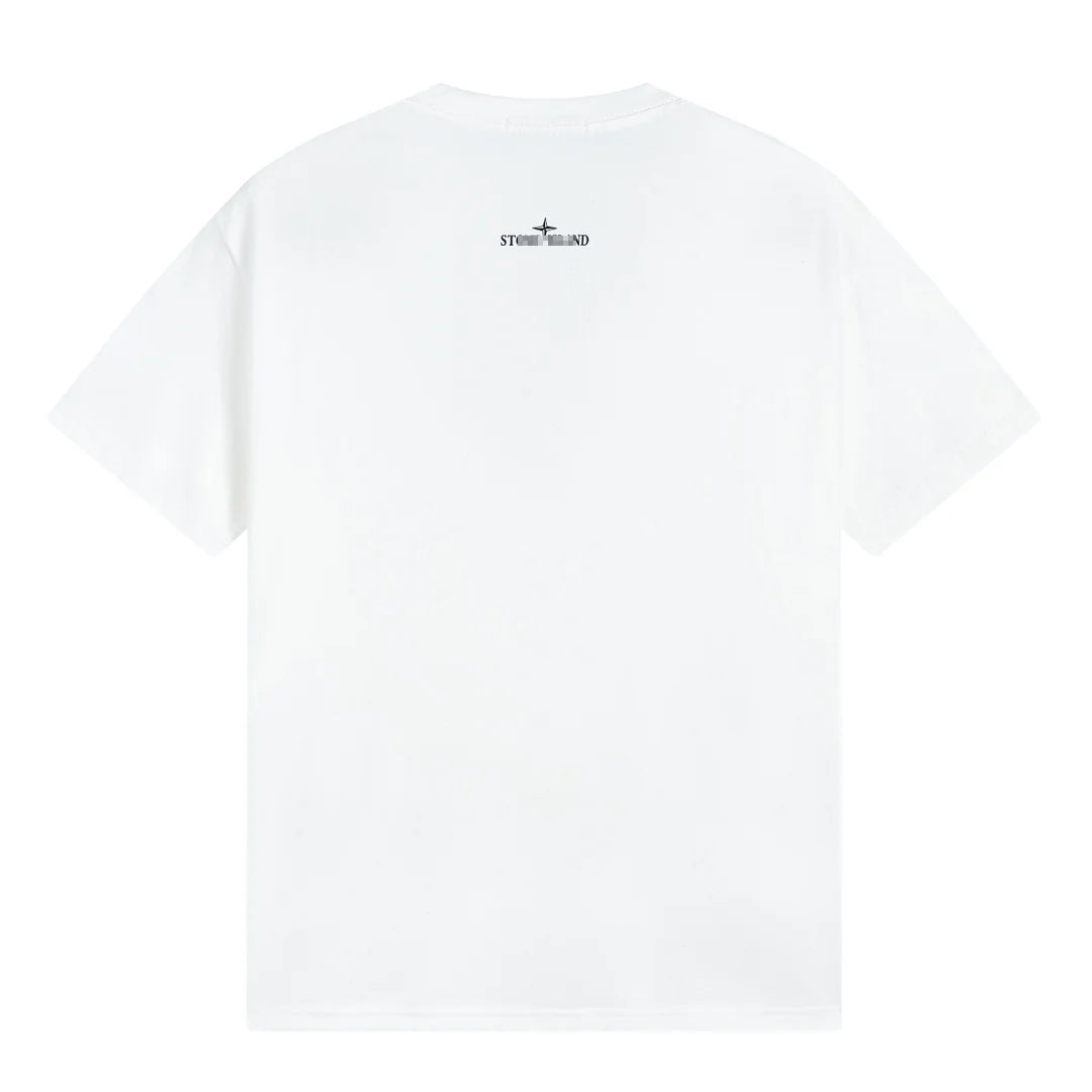 Stone Island Orange Technical Compass Cotton T-Shirt - White product detail view