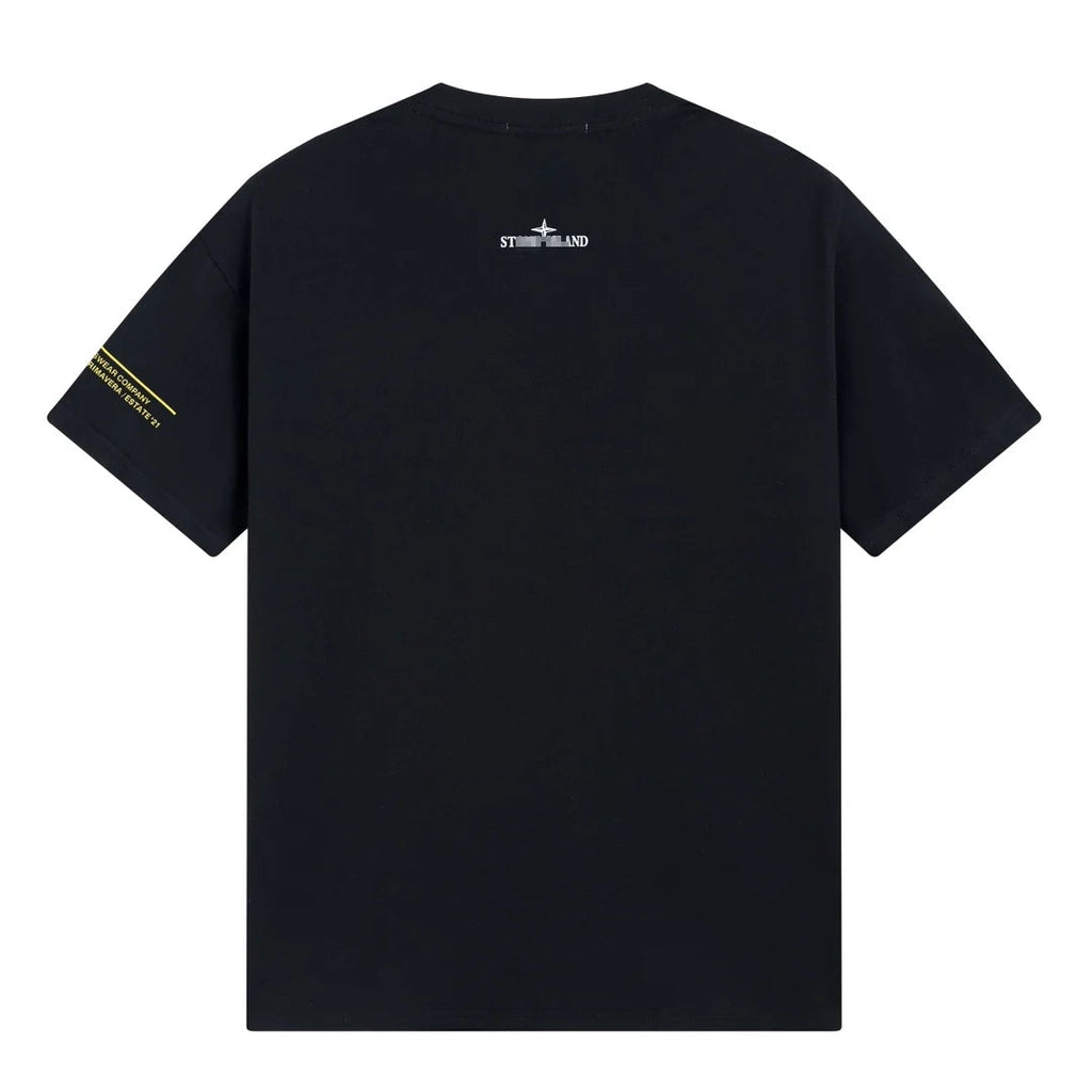 Stone Island Paint Splash Compass Graphic Cotton T-Shirt - White product detail view
