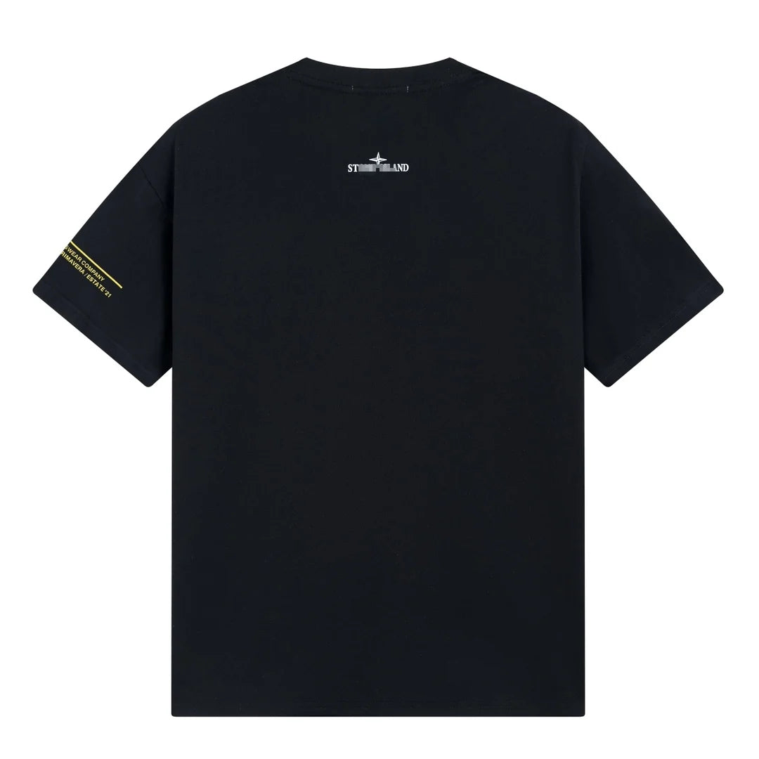 Stone Island Paint Splash Compass Graphic Cotton T-Shirt - White product detail view