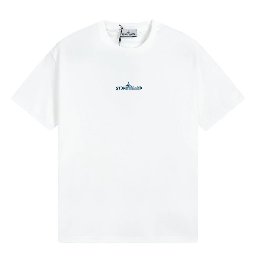 Stone Island Painterly Compass Back Graphic Cotton T-Shirt - White product detail view