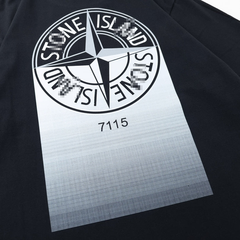 Stone Island 7115 Gradient Compass Back Graphic T-Shirt - Black product detail view
