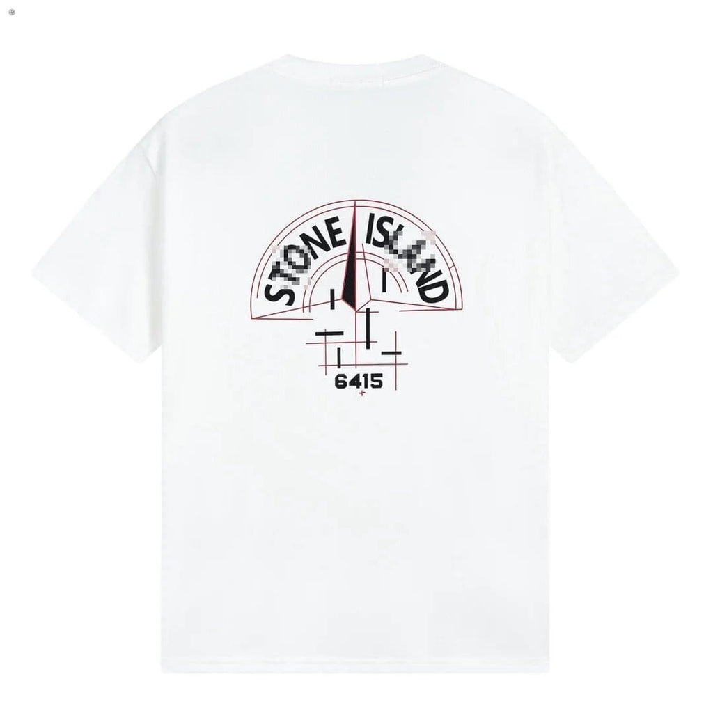 Stone Island 6415 Technical Compass Back Graphic T-Shirt - White back view