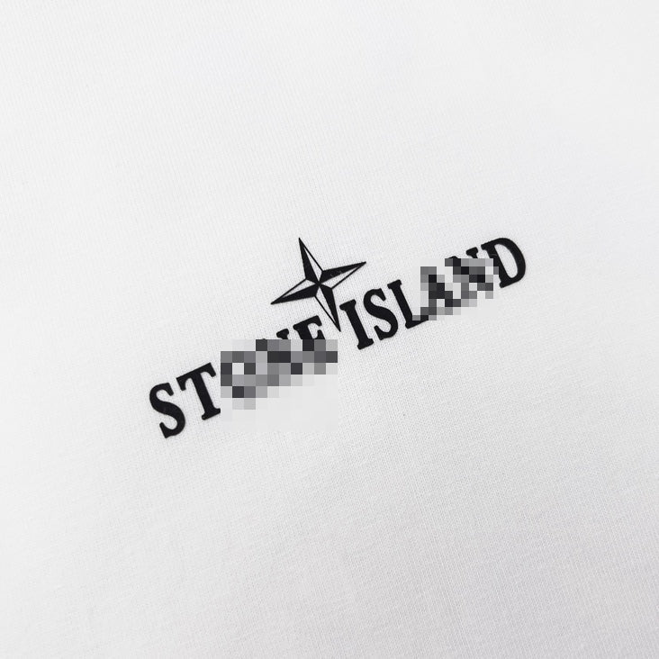 Stone Island Brushstroke Compass Back Graphic Cotton T-Shirt - Black product detail view