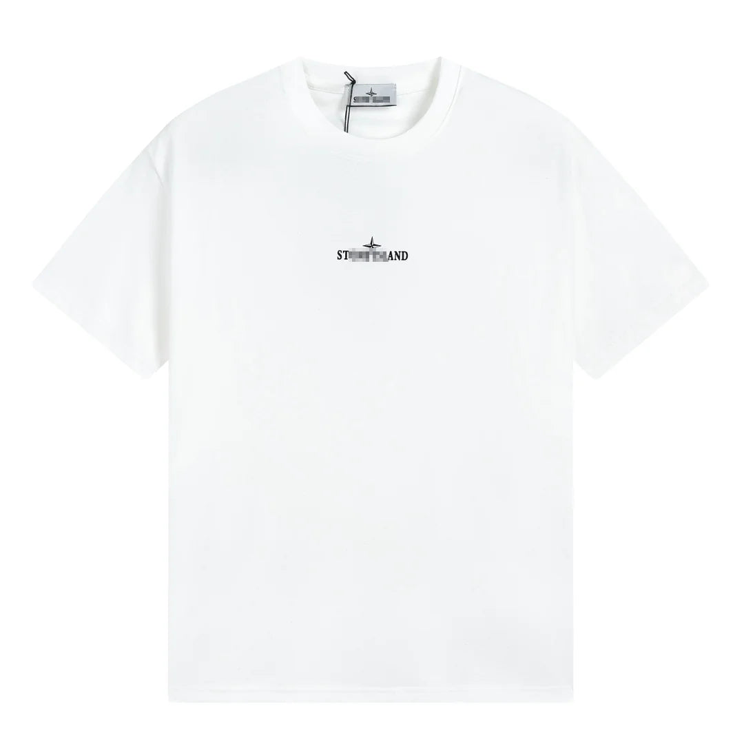 Stone Island Brushstroke Compass Back Graphic Cotton T-Shirt - White product detail view