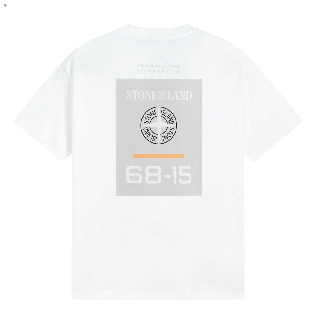 Stone Island 68-15 Label Compass Back Graphic T-Shirt - White back view