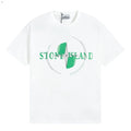 Stone Island Green Orbital Wordmark Cotton T-Shirt - White front view
