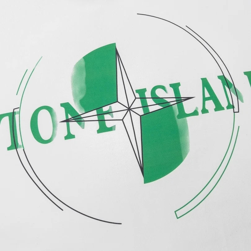 Stone Island Green Orbital Wordmark Cotton T-Shirt - Black product detail view