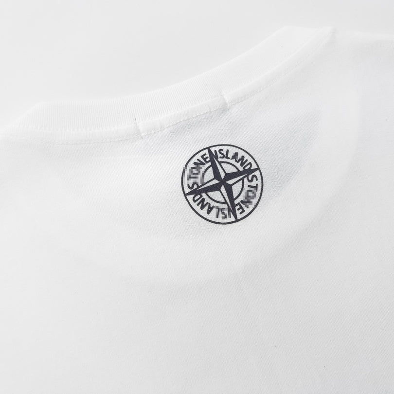 Stone Island Green Orbital Wordmark Cotton T-Shirt - Black product detail view