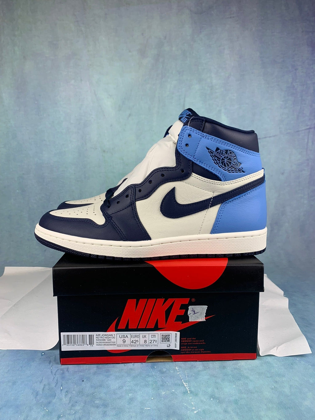 Air Jordan 1 High University Blue 555088-140 Unisex Sneakers detail view 2