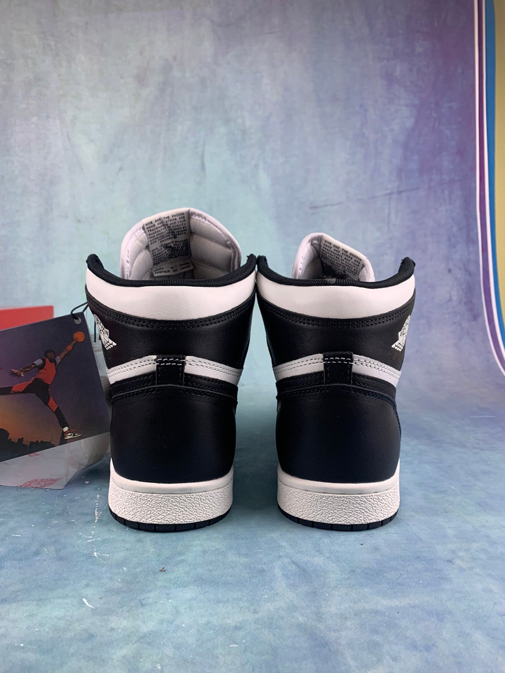 Air Jordan 1 High Black and White Panda 85 Unisex Sneakers BQ4422-001 Style 30 detail view 6
