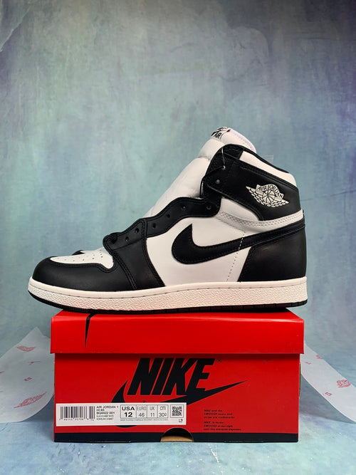 Air Jordan 1 High Black and White Panda 85 Unisex Sneakers BQ4422-001 Style 30 detail view 2