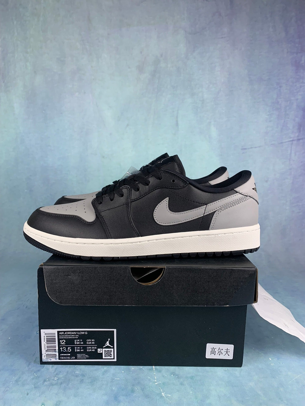 Air Jordan 1 Low Black/Grey Unisex Sneakers DD9315-001 detail view 2