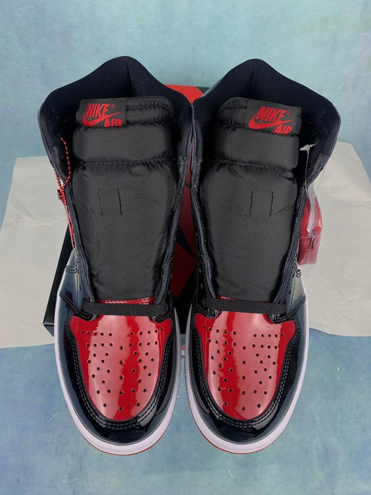 Air Jordan 1 High Bred Patent 555088-063 Unisex Sneakers detail view 5