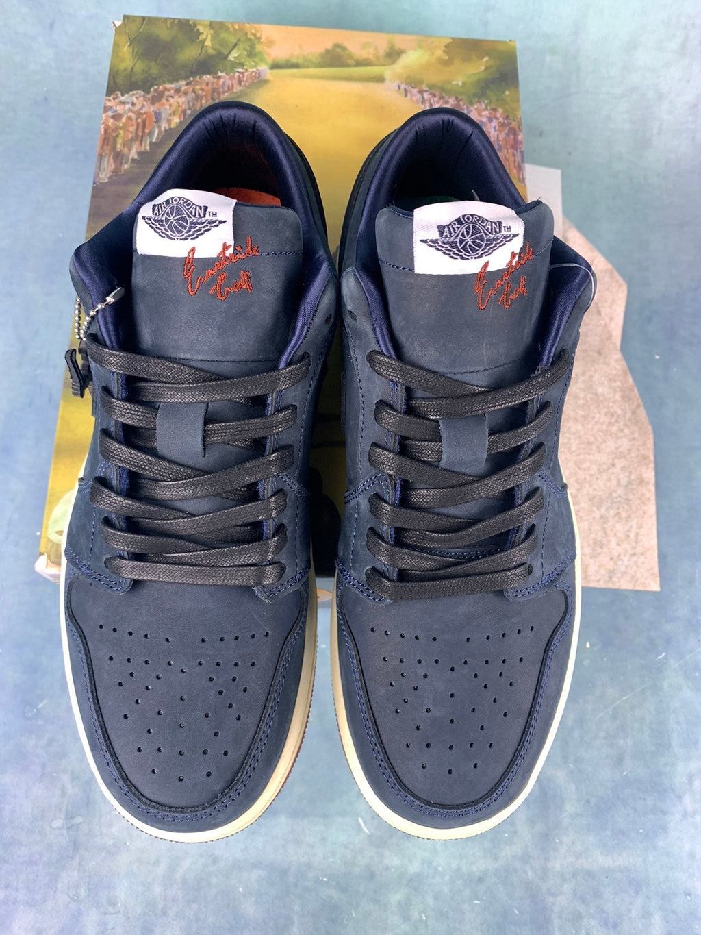Air Jordan 1 Low Golf Black/Blue Unisex Sneakers DV1759-448 detail view 4