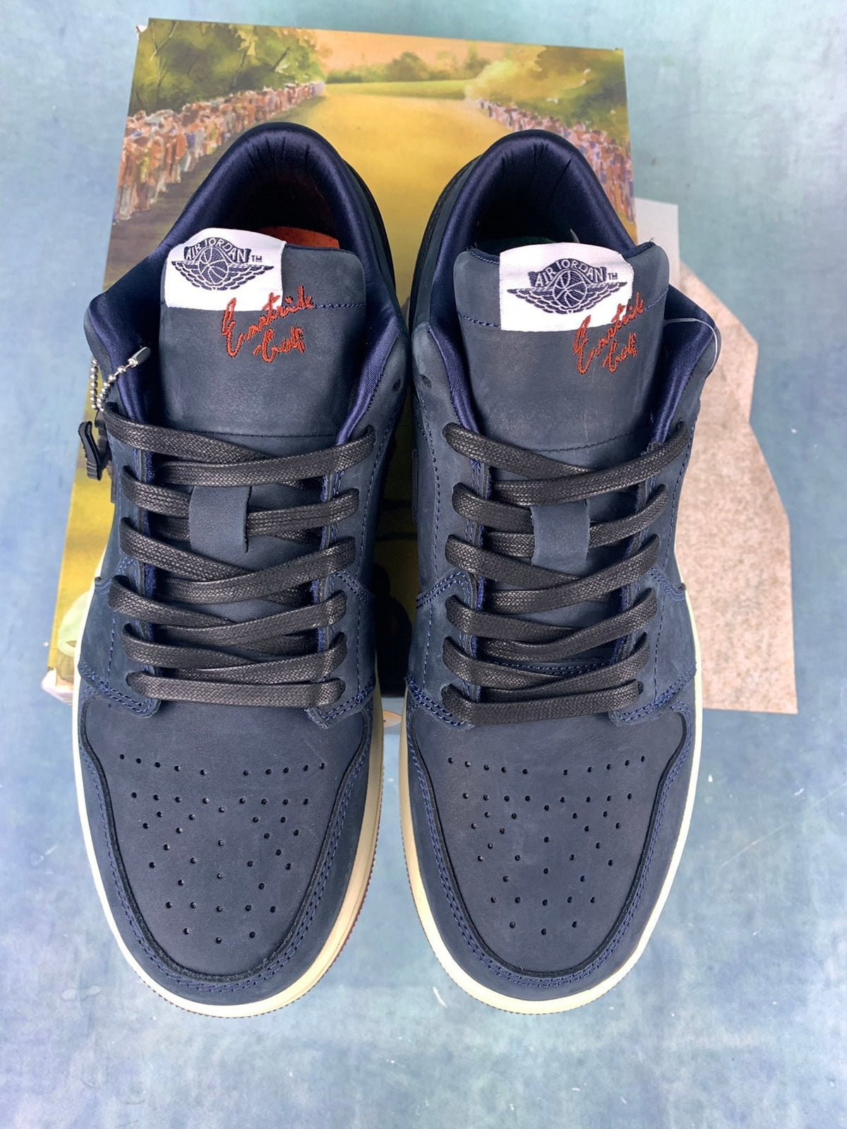 Air Jordan 1 Low Golf Black/Blue Unisex Sneakers DV1759-448 detail view 4