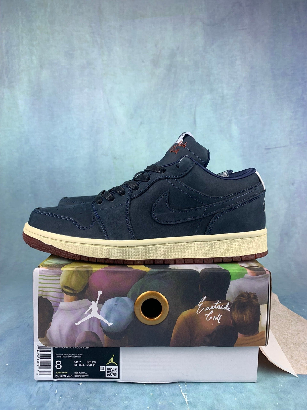 Air Jordan 1 Low Golf Black/Blue Unisex Sneakers DV1759-448 detail view 2
