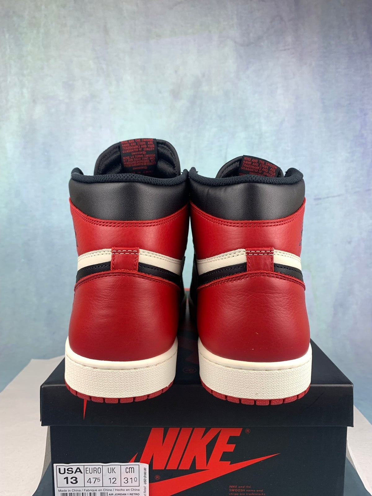 Air Jordan 1 High Black Toe 555088-610 Unisex Sneakers detail view 7